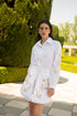 Mini Vestido Camisero Lilies Blanco